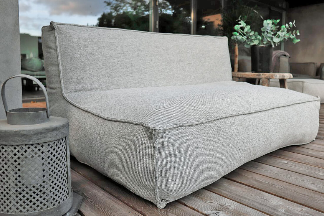 Wyprzedaże mebli ogrodowych C-2 Edge nowoczesna podwójna sofa ogrodowa z tkaniny luksusowe meble ogrodowe w promocji